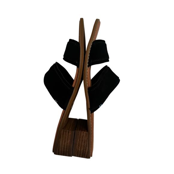 TOMS Black Suede Double Strap Slide Sandals Size 10W – Casual Comfort - Picture 3 of 7